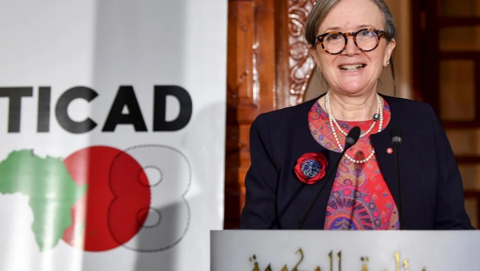 رئيسة الوزراء التونسية نجلاء بودن في افتتاح المؤتمر التحضيري لندوة طوكيو الدولية للتنمية غي افريقيا