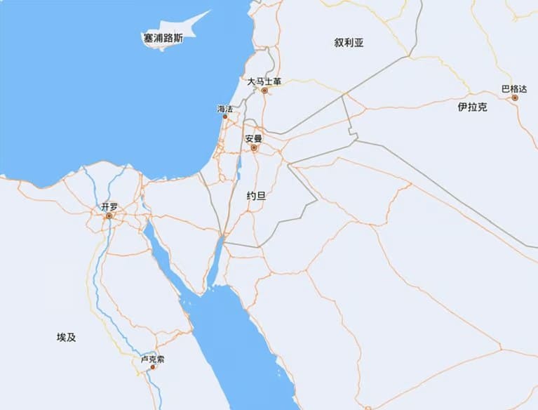 خريطة صينية متداولة حذفت منها اسم اسرائيل